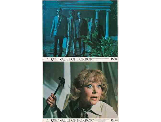 VAULT OF HORROR, 1973, mini lobby cards, Dawn Addams, Curt Jurgens