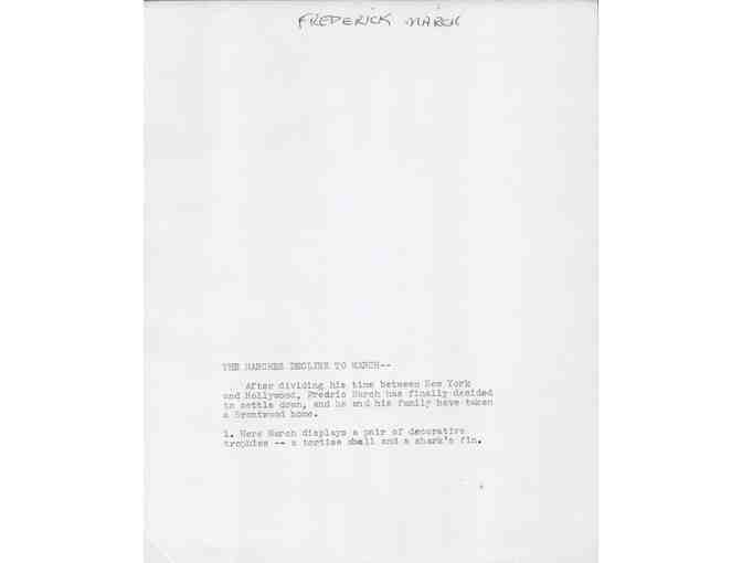 FREDERIC MARCH, group of classic celebrity portraits, stills or photos