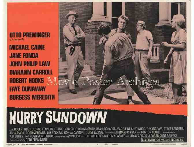 HURRY SUNDOWN, 1967, lobby cards, Michael Caine, Faye Dunaway