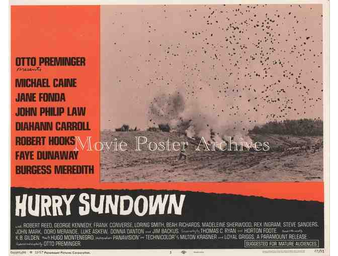 HURRY SUNDOWN, 1967, lobby cards, Michael Caine, Faye Dunaway