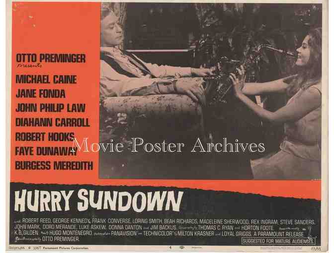 HURRY SUNDOWN, 1967, lobby cards, Michael Caine, Faye Dunaway