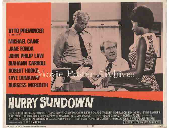 HURRY SUNDOWN, 1967, lobby cards, Michael Caine, Faye Dunaway