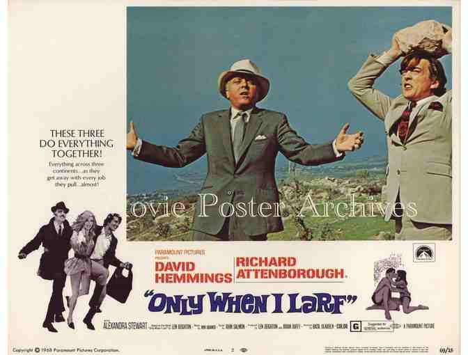 ONLY WHEN I LARF, 1969, lobby cards, Richard Attenborough, David Hemmings.