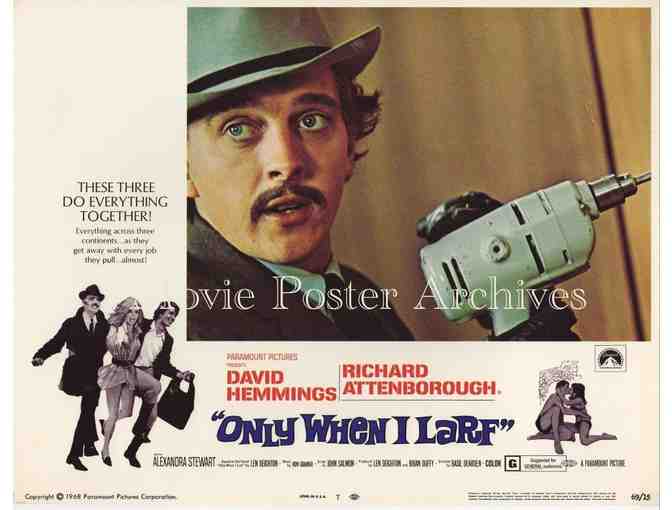 ONLY WHEN I LARF, 1969, lobby cards, Richard Attenborough, David Hemmings.
