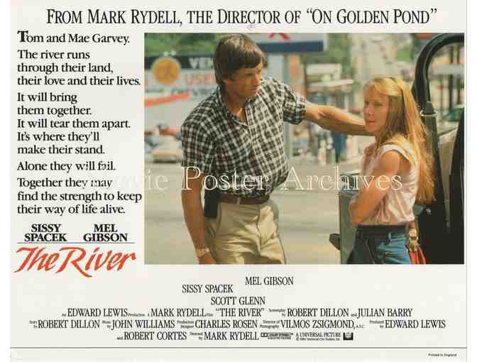 RIVER, 1984, lobby cards, Mel Gibson, Sissy Spacek