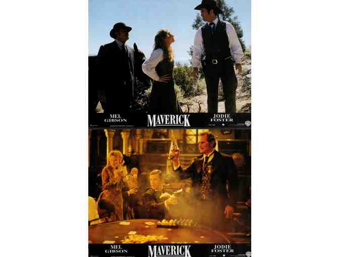 MAVERICK, 1994, French lobby cards, Mel Gibson, Jodie Foster
