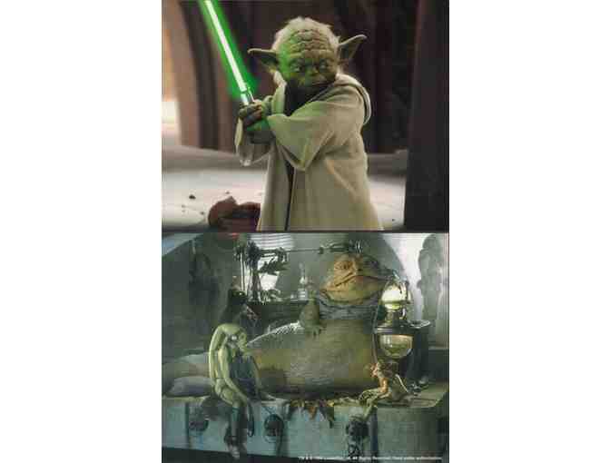 STAR WARS SAGA, 1977-1983, cards and photos, Harrison Ford, Carrie Fisher