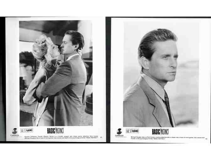 BASIC INSTINCT, 1992, cards and stills, Michael Douglas, Sharon Stone