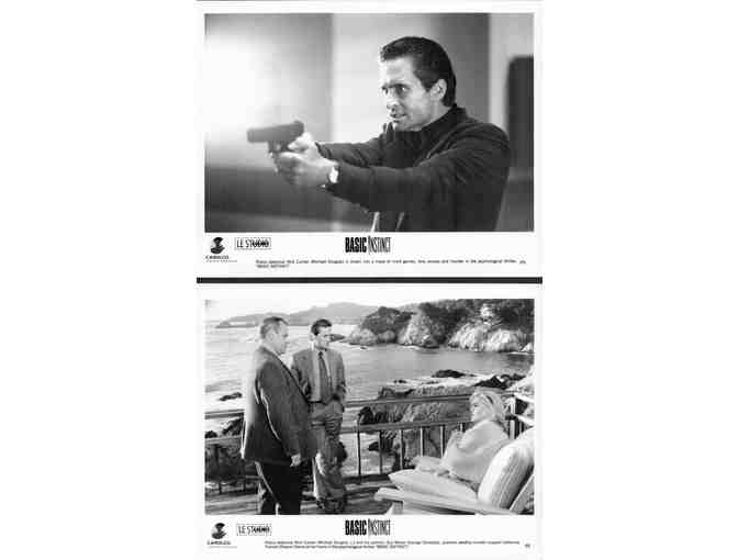 BASIC INSTINCT, 1992, cards and stills, Michael Douglas, Sharon Stone
