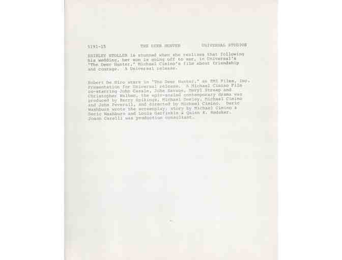 DEER HUNTER, 1978, movie stills, Robert De Niro, Meryl Streep