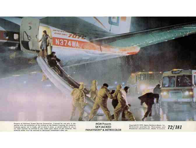 SKYJACKED, 1972, mini lobby cards, Charlton Heston, Yvette Mimieux