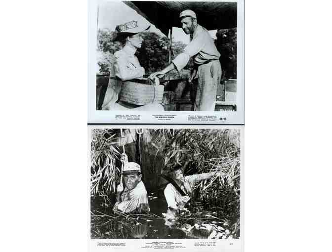 AFRICAN QUEEN, 1952, movie stills, Humphrey Bogart, Katharine Hepburn