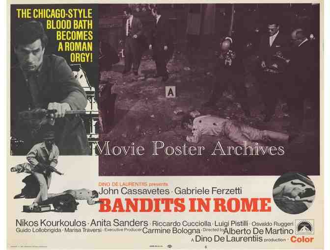 BANDITS IN ROME, 1969, lobby card set, John Cassavetes, Anita Sanders