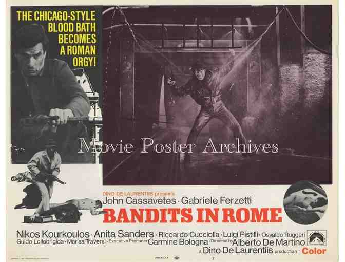 BANDITS IN ROME, 1969, lobby card set, John Cassavetes, Anita Sanders