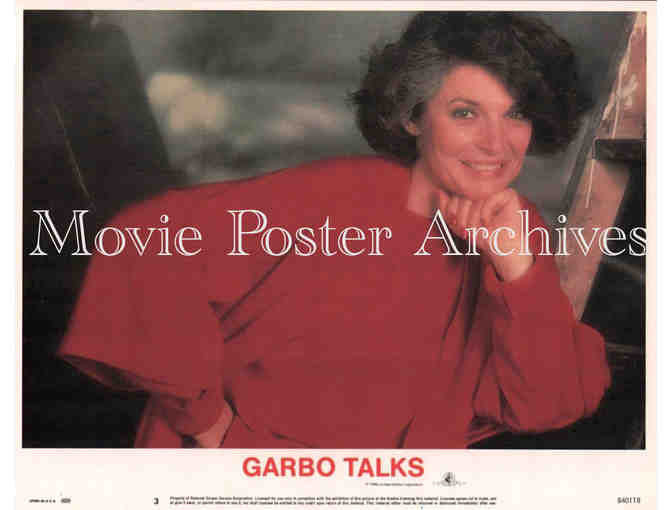 GARBO TALKS, 1984, lobby card set, Anne Bancroft, Ron Silver, Carrie Fisher