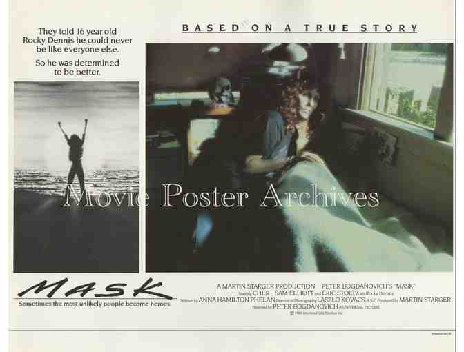 MASK, 1985, lobby card set, Sam Elliott, Cher, Eric Stoltz