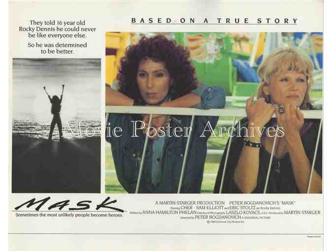 MASK, 1985, lobby card set, Sam Elliott, Cher, Eric Stoltz