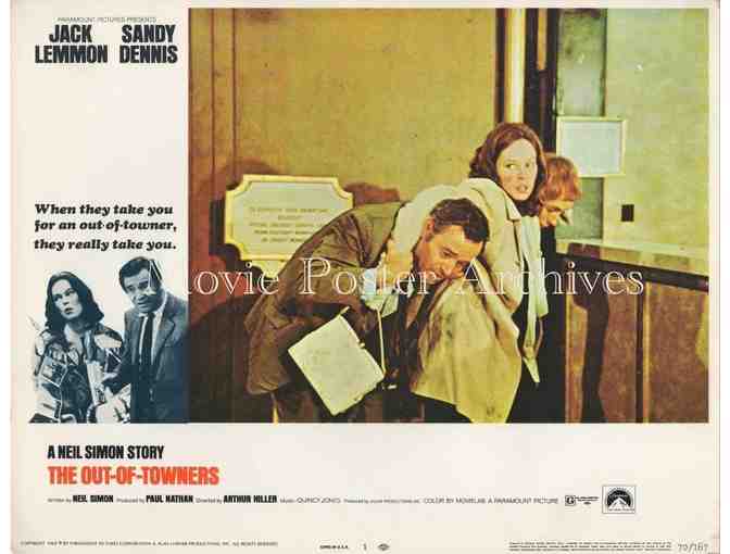 OUT-OF-TOWNERS, 1970, lobby card set, Jack Lemmon, Sandy Dennis