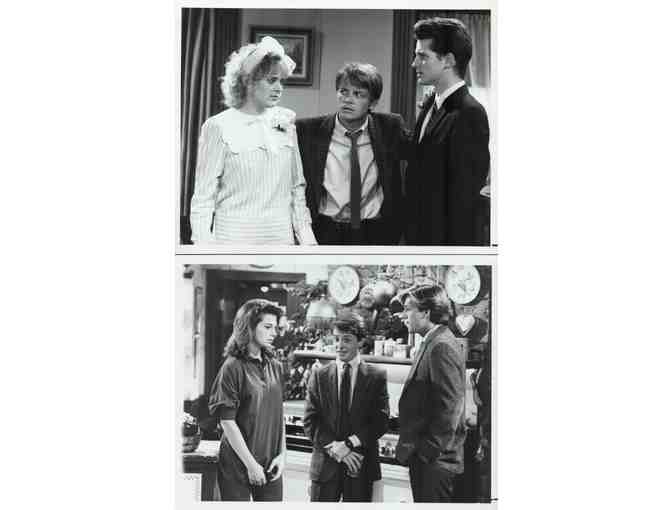 FAMILY TIES, 5 TV stills, Michael Gross, Michael J. Fox