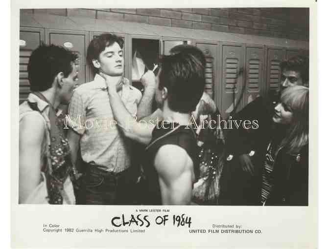 CLASS OF 84, 1982, movie still set, Michael J. Fox, Roddy McDowall,