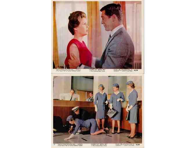 COME FLY WITH ME, 1963, mini lobby cards, Dolores Hart, Karl Malden