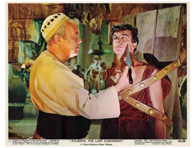 ATLANTIS THE LOST CONTINENT, 1961, mini lobby cards, Anthony Hall