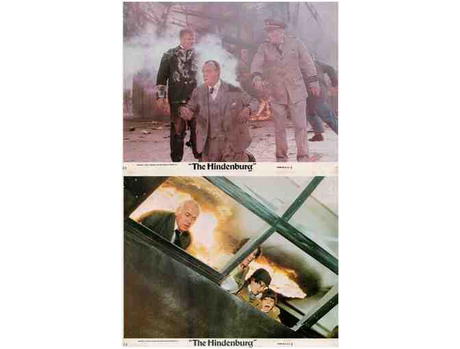 HINDENBURG, 1975, mini lobby cards, George C. Scott, Anne Bancroft