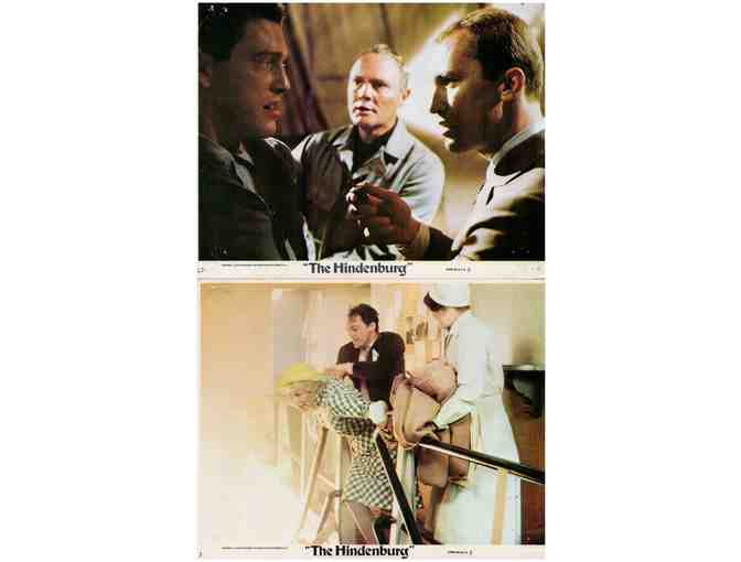 HINDENBURG, 1975, mini lobby cards, George C. Scott, Anne Bancroft