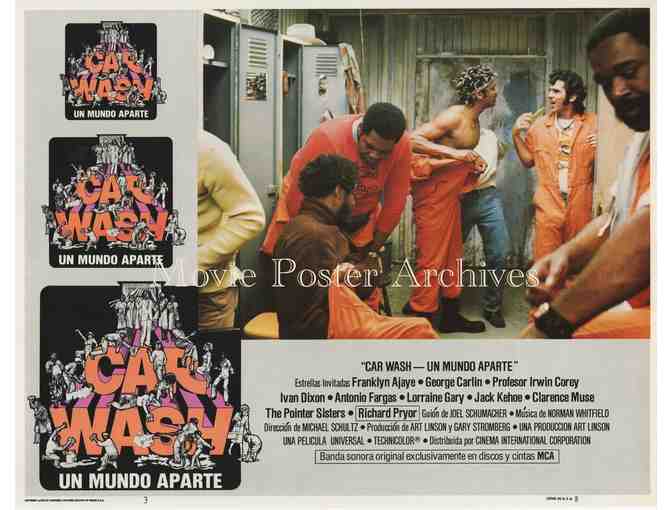 CAR WASH, 1976, lobby cards, Richard Pryor, George Carlin, Pointer Sisters