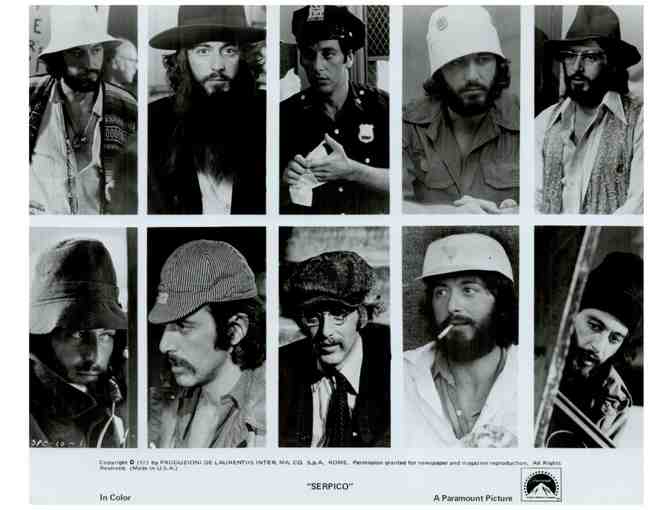 SERPICO, 1974, cards and stills, Al Pacino, E. Emmet Walsh