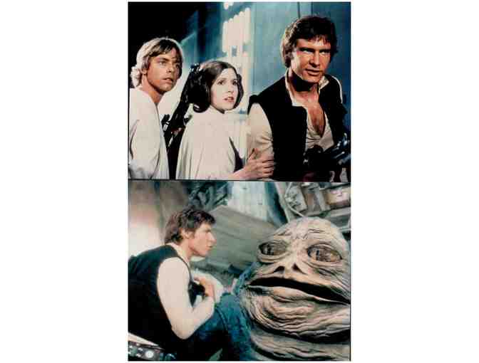 STAR WARS SAGA, 1977-1983, cards and photos, Harrison Ford, Carrie Fisher