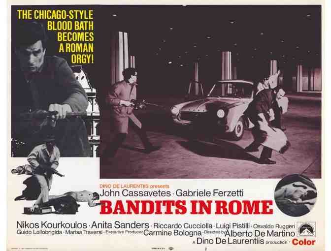 BANDITS IN ROME, 1969, lobby card set, John Cassavetes, Anita Sanders