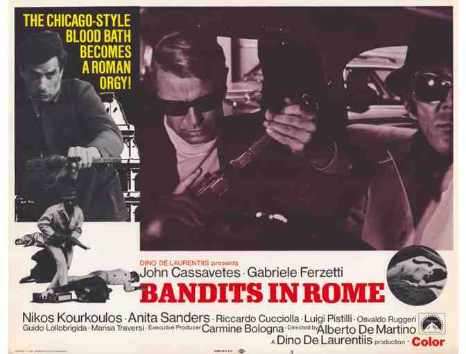 BANDITS IN ROME, 1969, lobby card set, John Cassavetes, Anita Sanders