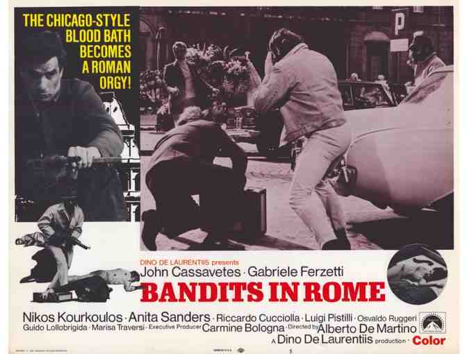 BANDITS IN ROME, 1969, lobby card set, John Cassavetes, Anita Sanders