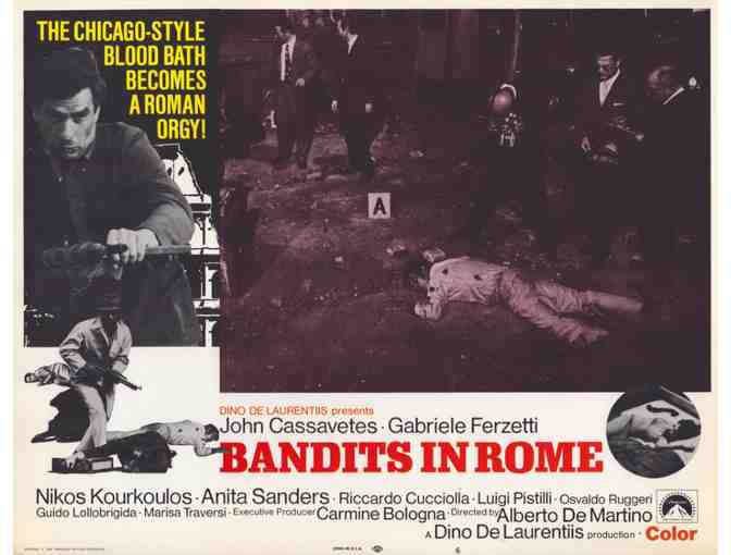 BANDITS IN ROME, 1969, lobby card set, John Cassavetes, Anita Sanders