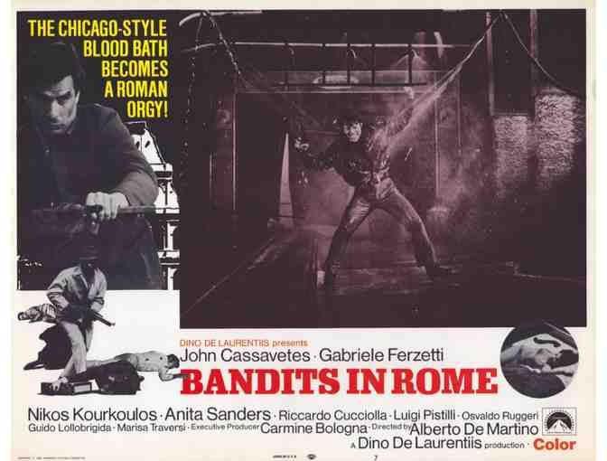 BANDITS IN ROME, 1969, lobby card set, John Cassavetes, Anita Sanders