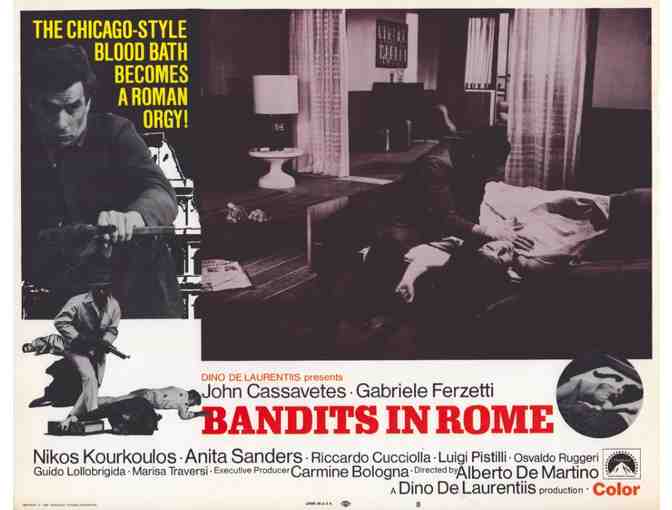 BANDITS IN ROME, 1969, lobby card set, John Cassavetes, Anita Sanders