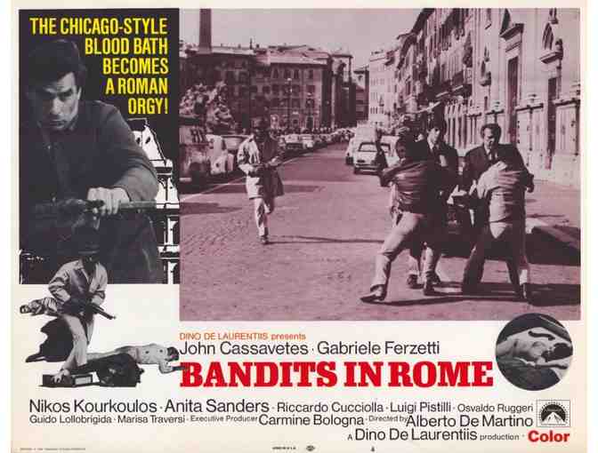 BANDITS IN ROME, 1969, lobby card set, John Cassavetes, Anita Sanders