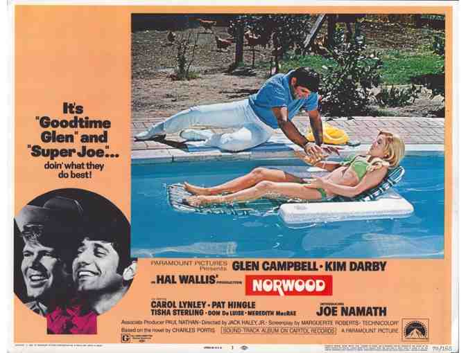 NORWOOD, 1970, lobby card set, Glen Campbell, Joe Namath, Dom De Luise