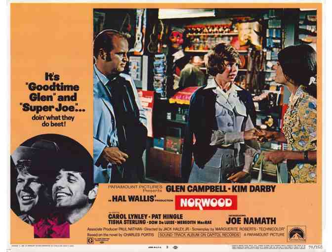 NORWOOD, 1970, lobby card set, Glen Campbell, Joe Namath, Dom De Luise