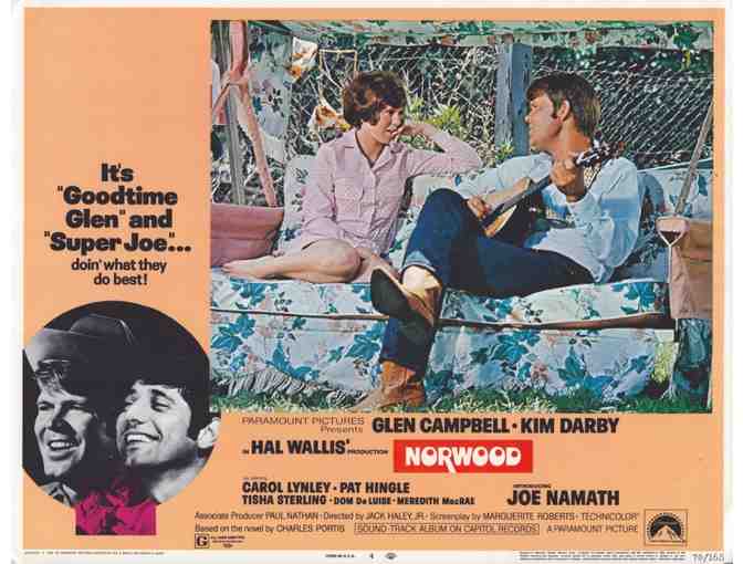 NORWOOD, 1970, lobby card set, Glen Campbell, Joe Namath, Dom De Luise