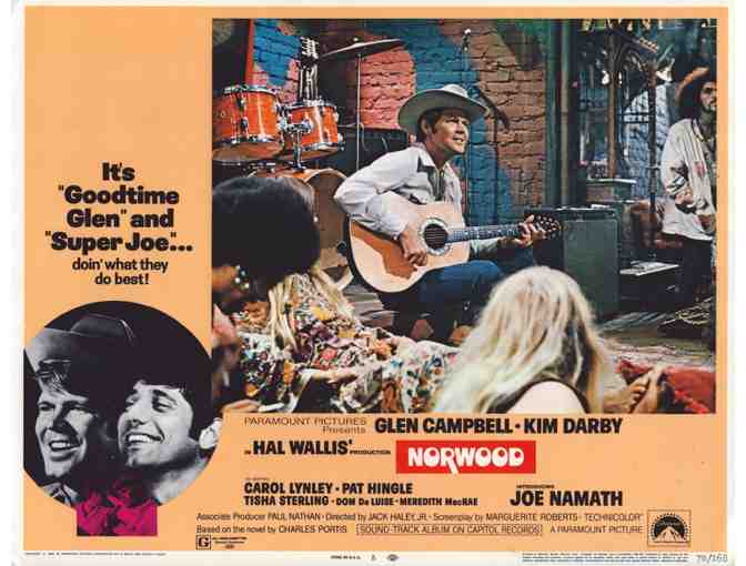 NORWOOD, 1970, lobby card set, Glen Campbell, Joe Namath, Dom De Luise