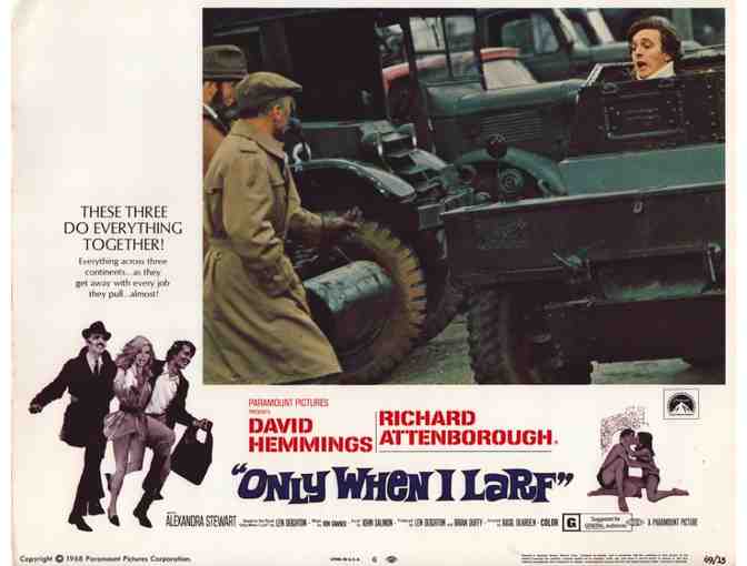 ONLY WHEN I LARF, 1969, lobby card set, Richard Attenborough, David Hemmings.