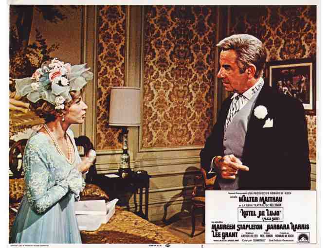 PLAZA SUITE, 1971, Spanish lobby cards, Walter Matthau, Maureen Stapleton