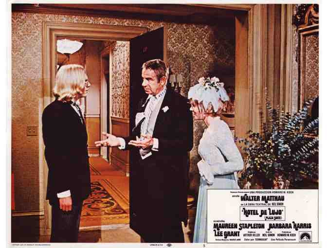 PLAZA SUITE, 1971, Spanish lobby cards, Walter Matthau, Maureen Stapleton