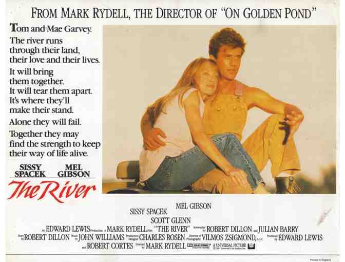 RIVER, 1984, lobby card set, Mel Gibson, Sissy Spacek