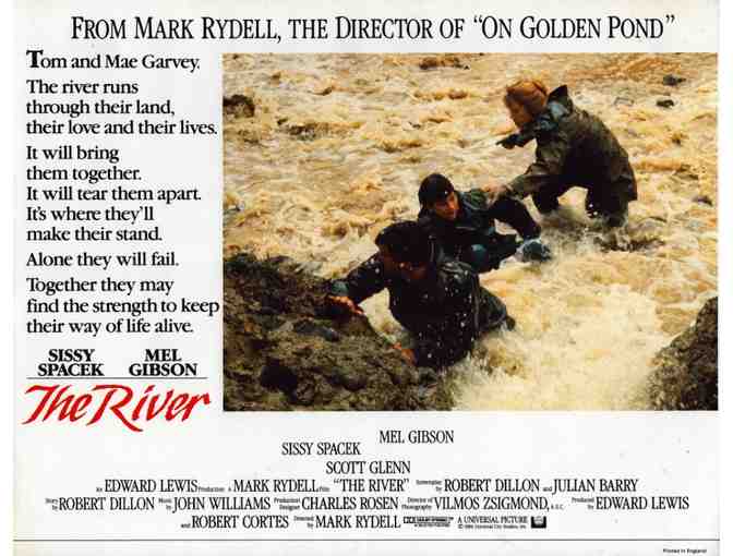 RIVER, 1984, lobby card set, Mel Gibson, Sissy Spacek