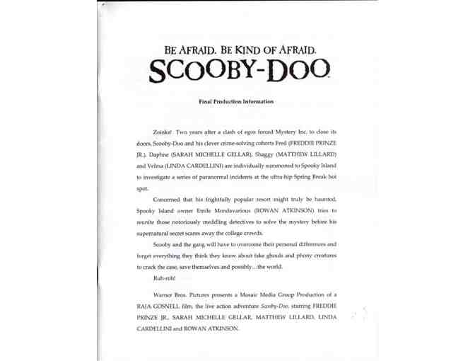 SCOOBY-DOO, 2002, presskit, Freddie Prinze Jr., Sarah Michelle Gellar