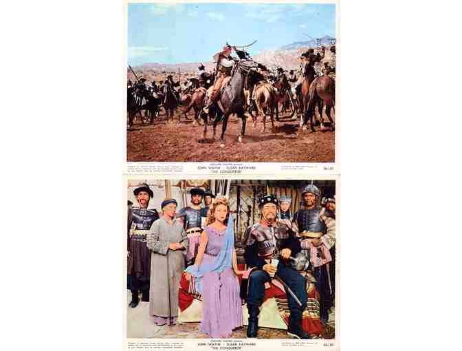 CONQUEROR, 1956, mini lobby cards, John Wayne, Susan Hayward