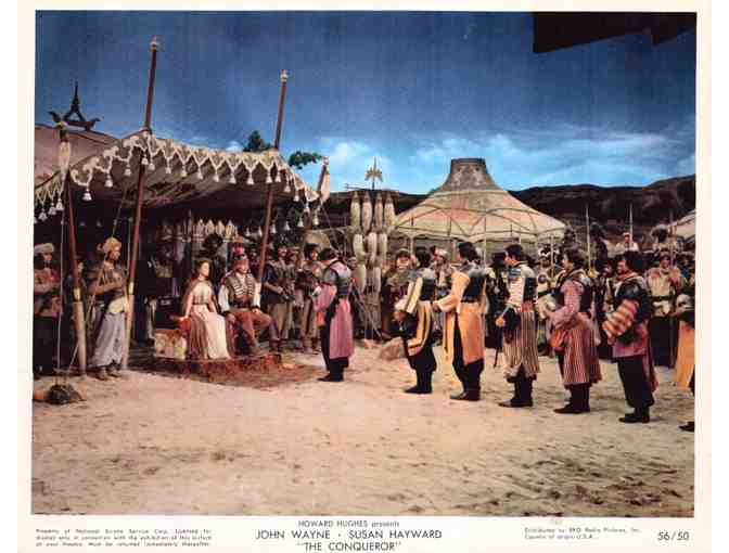 CONQUEROR, 1956, mini lobby cards, John Wayne, Susan Hayward